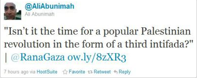 Abunimah tweet 3rd intifada