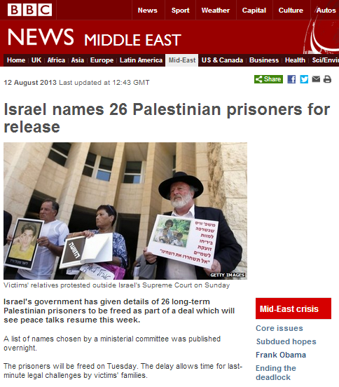 BBC finally gets round to (briefly) reporting crimes of Palestinian prisoners