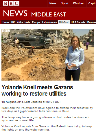BBC airs inaccurate report by Yolande Knell on Gaza infrastructure