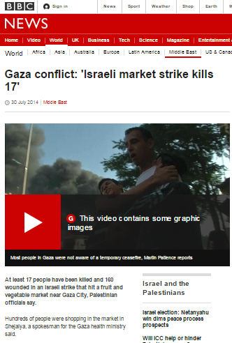 Revisiting BBC reporting on July 2014 Shuja’iya market incident