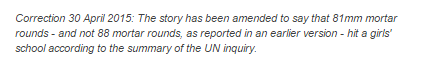 UN Gaza report correction footnote