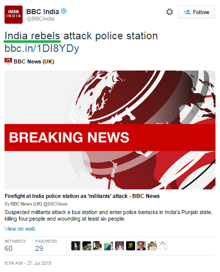 BBC India tweet Punjab