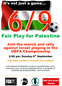 BBC Wales vs Israel demo poster