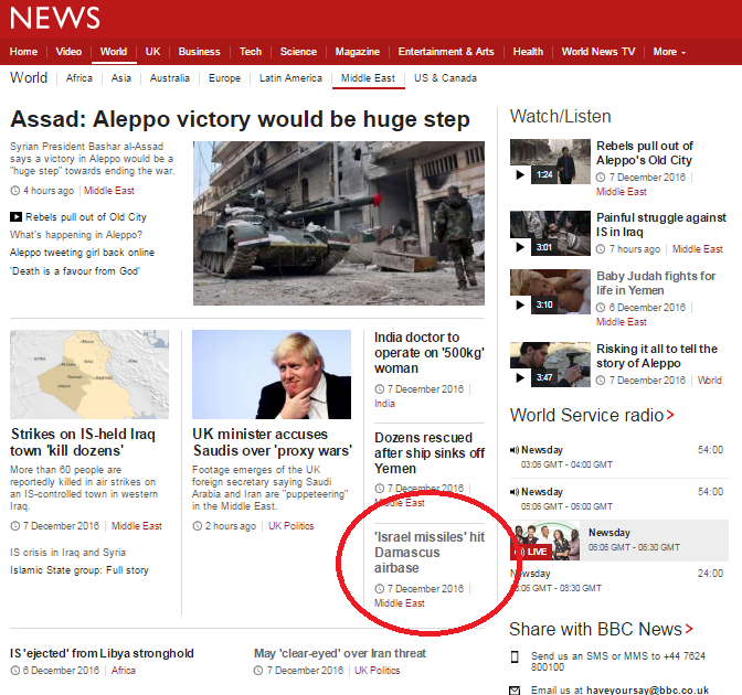 More unquestioned amplification of Syrian regime propaganda from BBC News