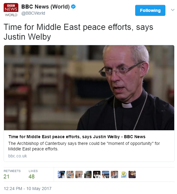 BBC News inaccurately rewords the Archbishop of Canterbury